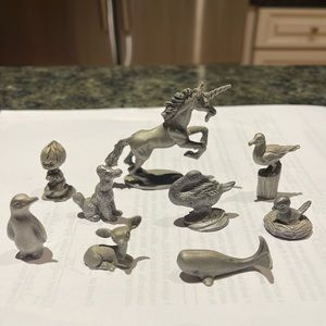 Vintage 1970s and 1980s pewter figurines All excellent condition.